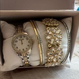 Women's Gold and Silver Watch Set